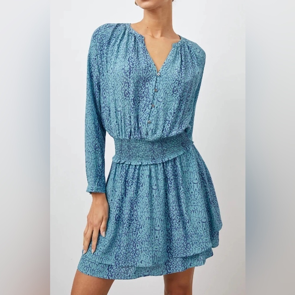 RAILS - Jasmine Short Dress Long-sleeved in Jewel Cheetah - XS
